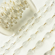 Crystal Tear Drop Gold Plated Wire Chains